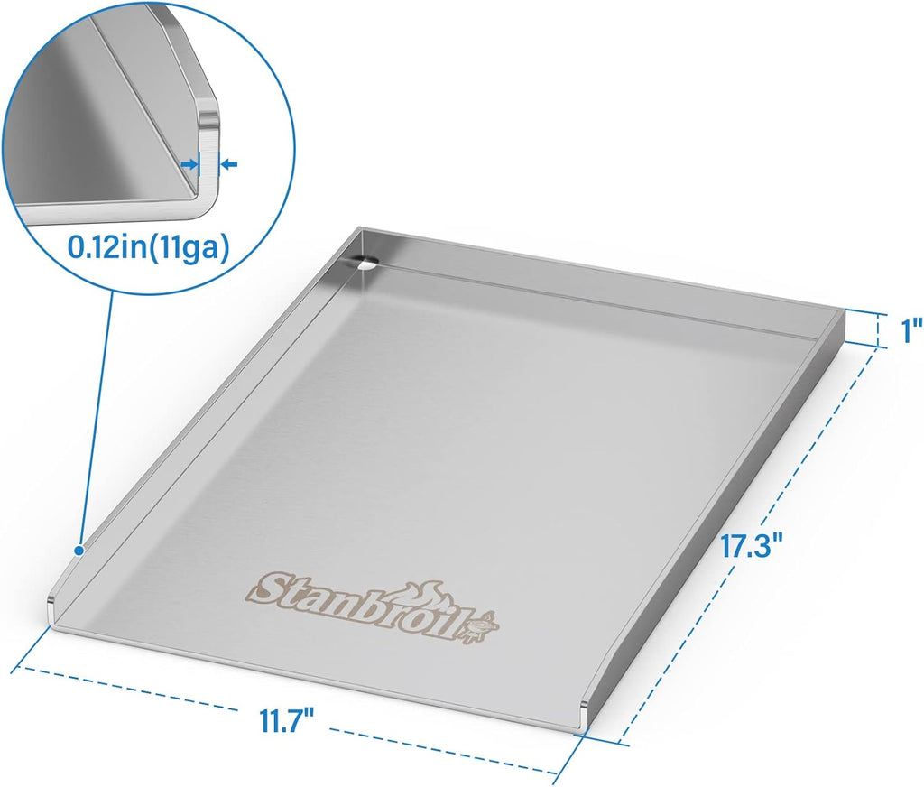 Stainless Steel Gas Grill Griddle Pan Pack of 2 Q4934