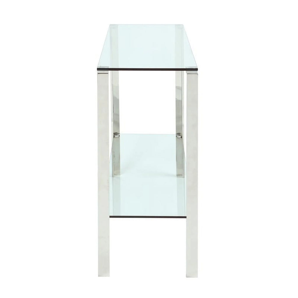 Clear Glass & Stainless Steel Sofa Table T44254