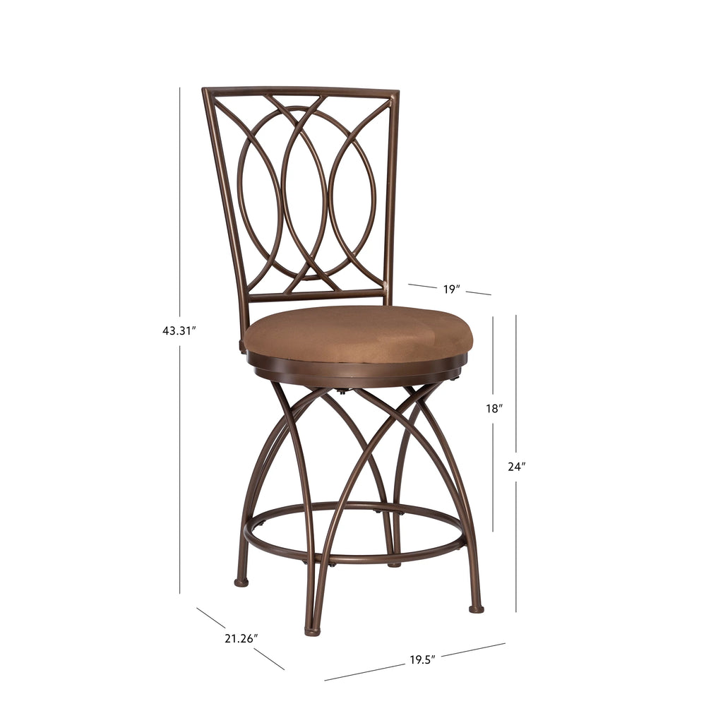 24.5" Metal Circle Back Swivel Counter Stool M60621