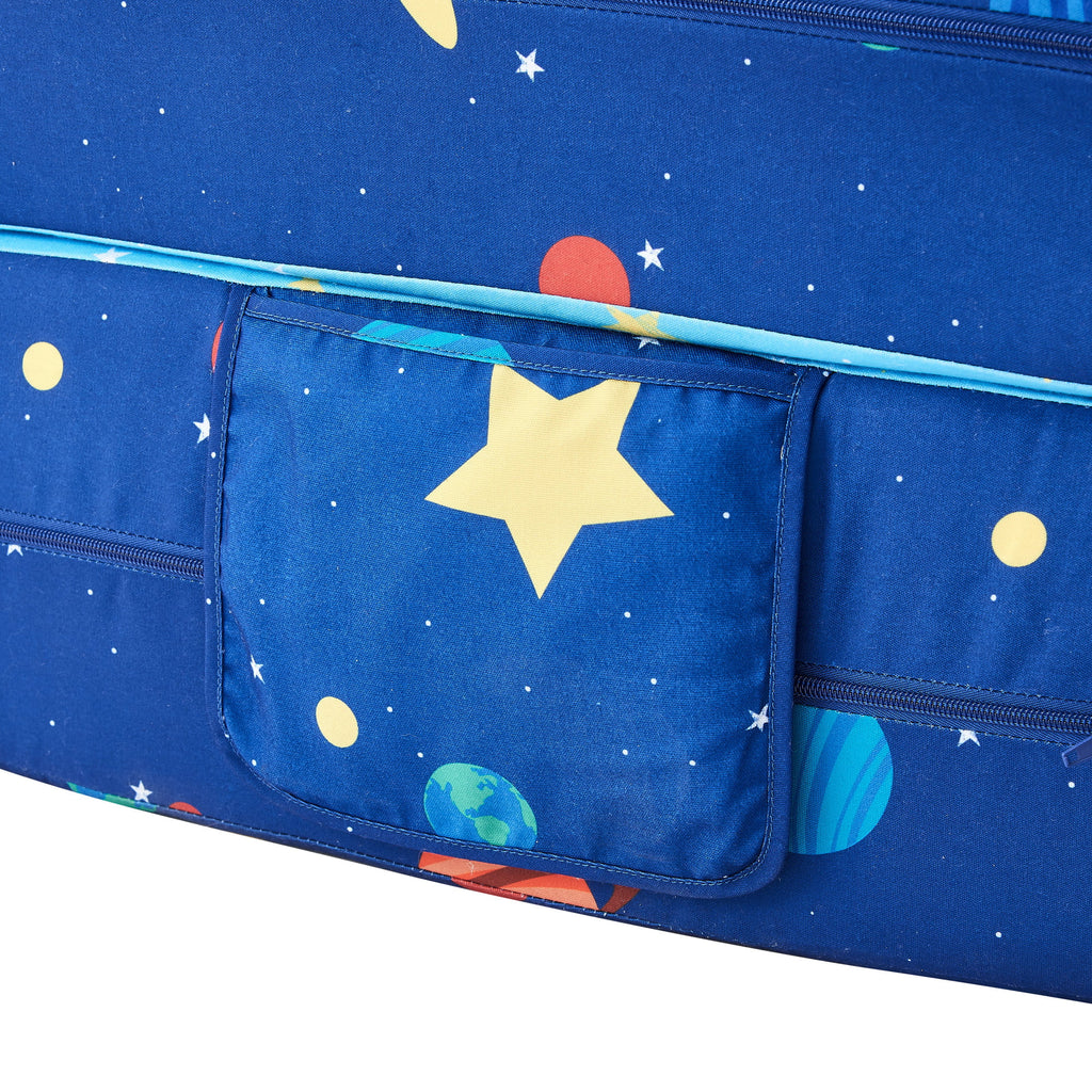 Blue 3-in-1 Kids Loveseat Sleeper Sofa with 2 Ottomans G311