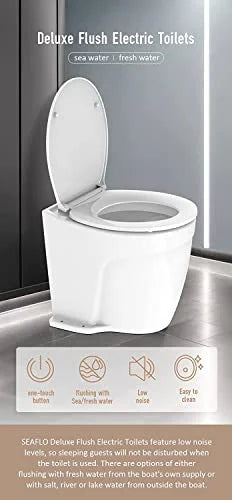 12V Deluxe Flush Electric Marine Toilet U305
