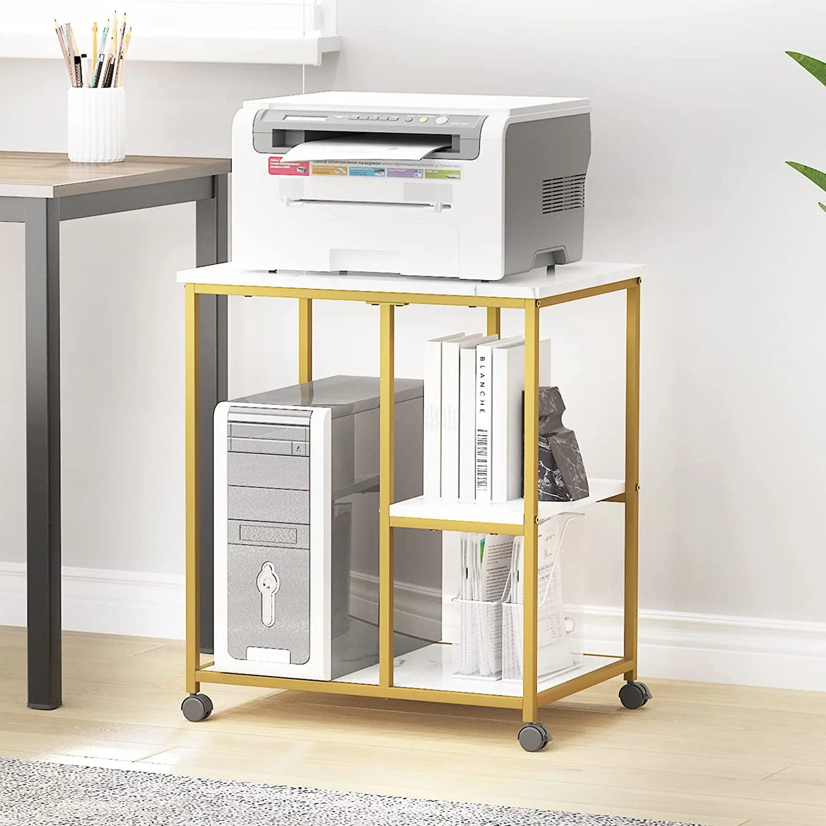 3-Tier Storage Cart with Wheels E945
