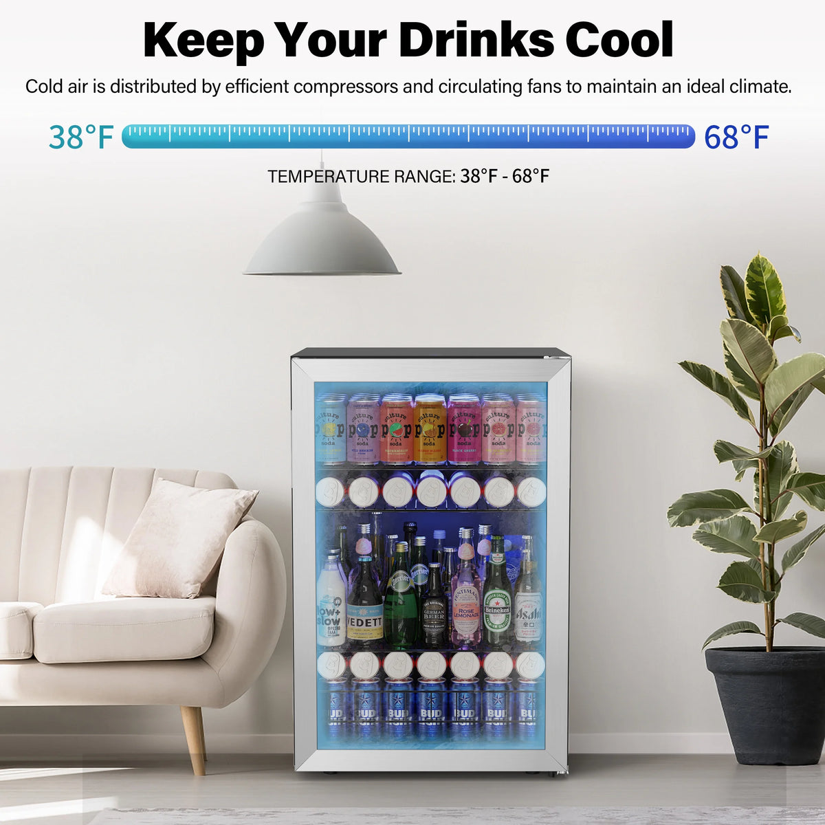 Beverage Refrigerator Cooler 141-180 Can Glass Door 4.59 Cu.ft. Z422327