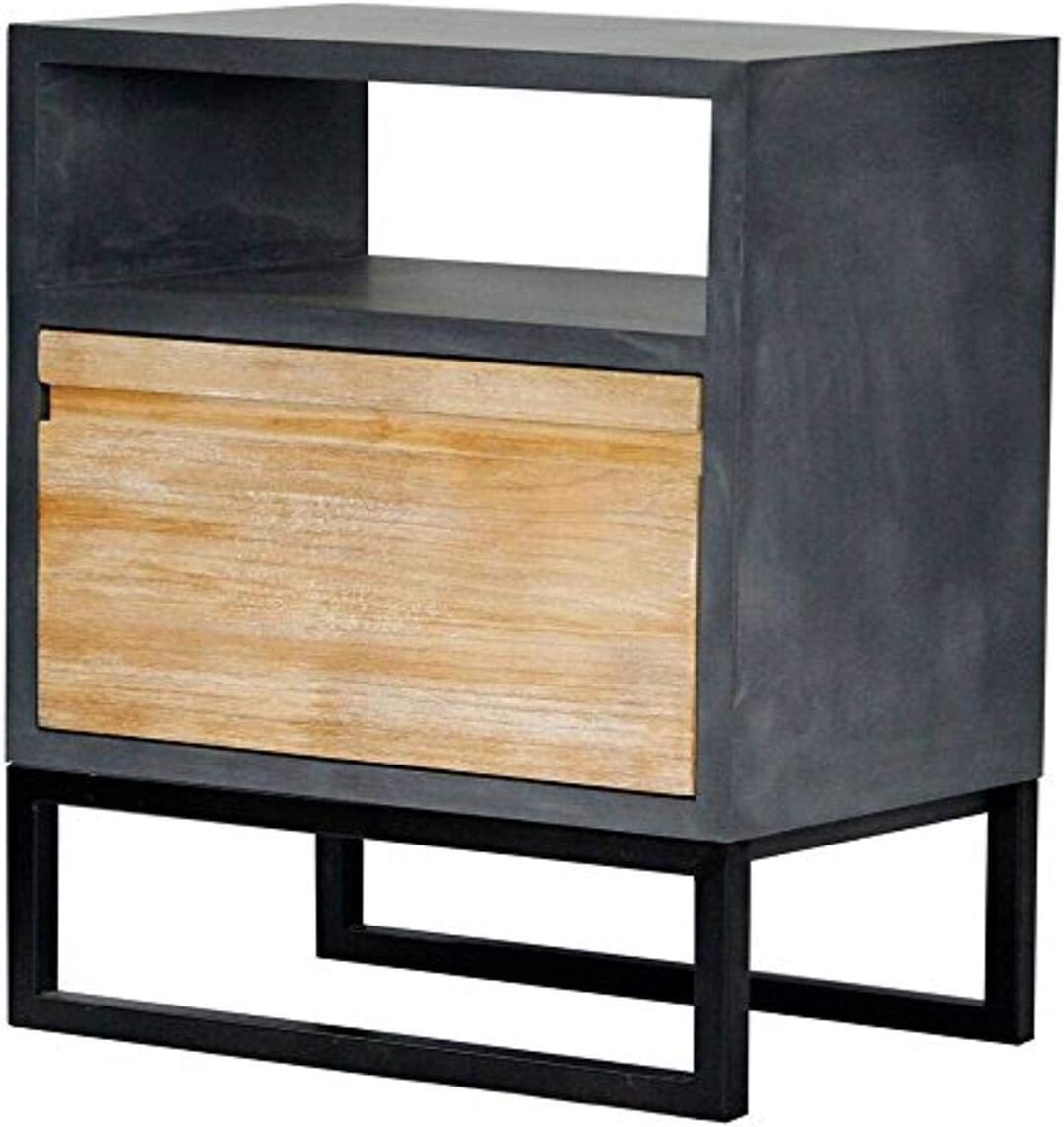 Grey and White Wash Wooden 2 Drawer 1 Door Sideboard Cabinet R147105
