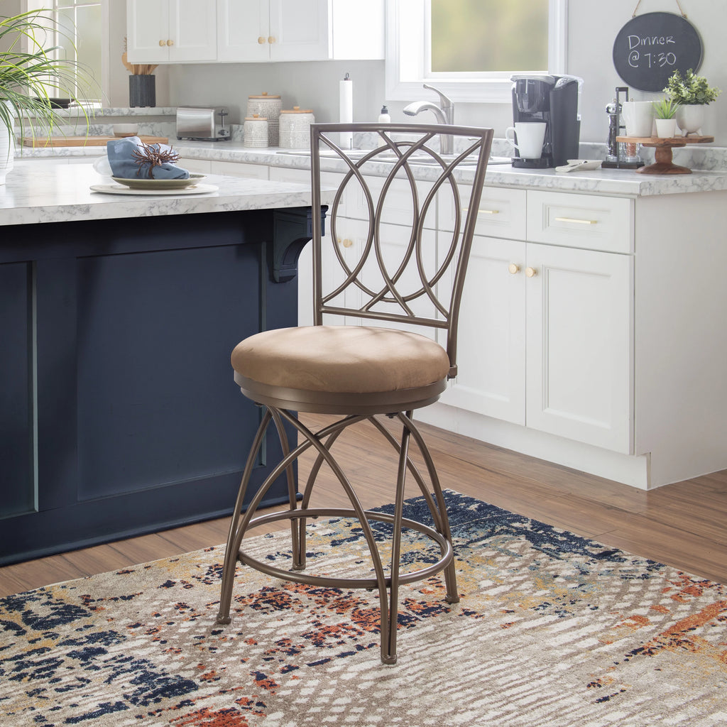 24.5" Metal Circle Back Swivel Counter Stool M60621
