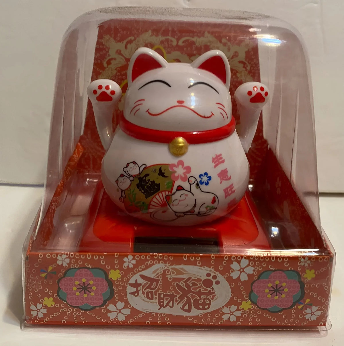 Solar Powered Dancing Toy Lucky Cat Waving Arm Maneki Neko 3 inch Set of 6 T978