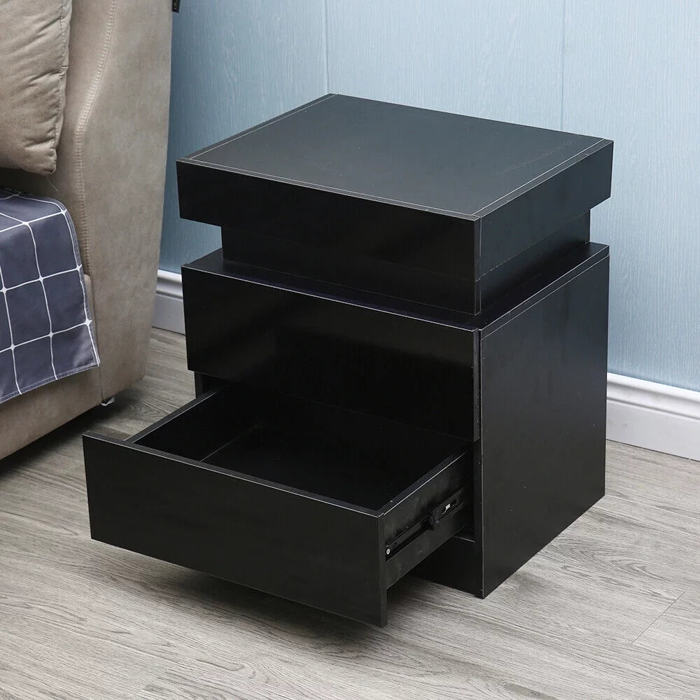 LED High Gloss 2 Drawer Nightstand C264532