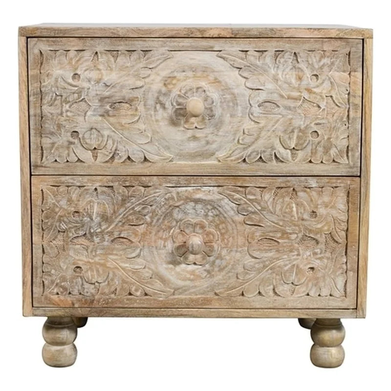 2-Drawer Solid Wood Nightstand T48850