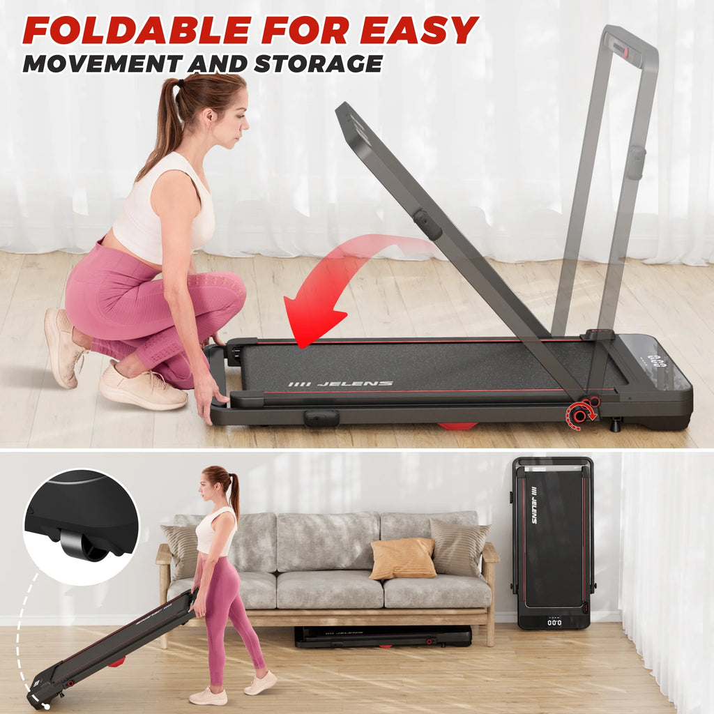 2 in 1 Folding Treadmill with Remote Control and LED Display N170