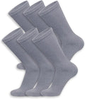 6 Pairs Cotton Diabetic Crew Socks Gray R783077