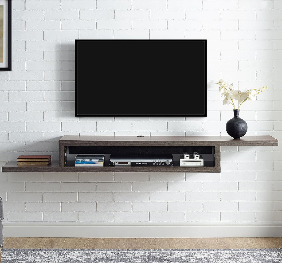 Skyline Walnut Floating Wall Mounted TV Console F303