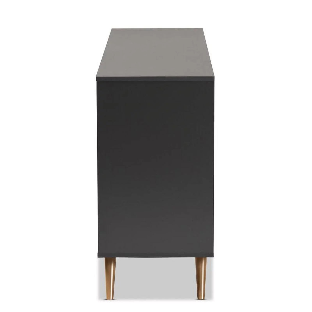 Dark Grey Gold Wood 6-Drawer Dresser S444