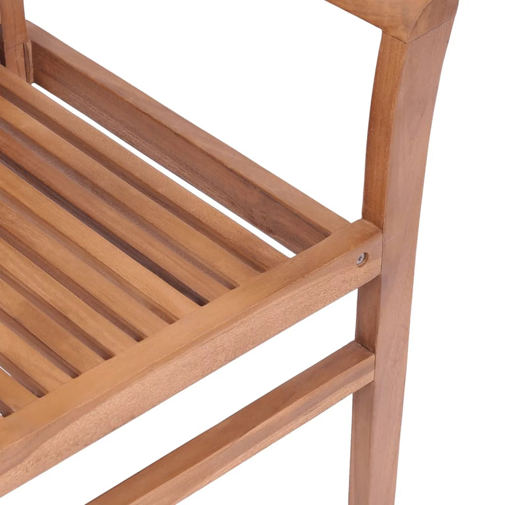 6 Pcs Teak Wood Dining Chairs with Gray Cushions F116081