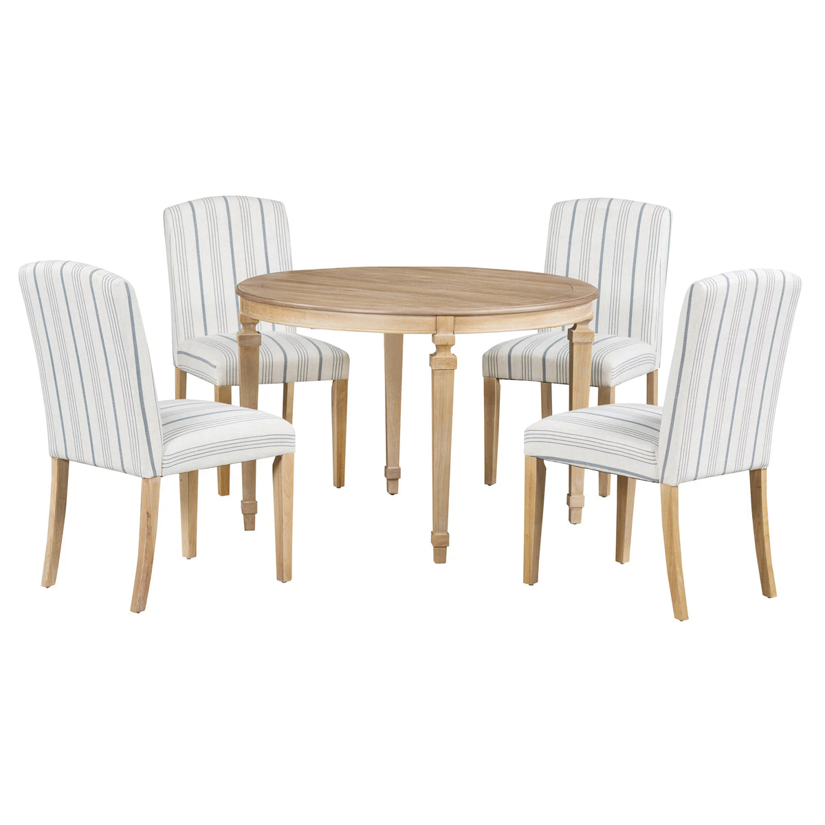 Round Dining Table Set for 4, 5-Piece Solid Wood M655110