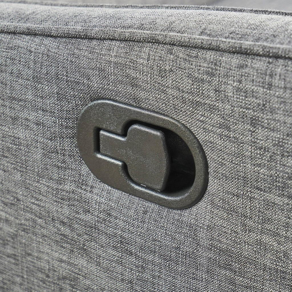 Gray Buttoned Fabric Reclining Loveseat I8947