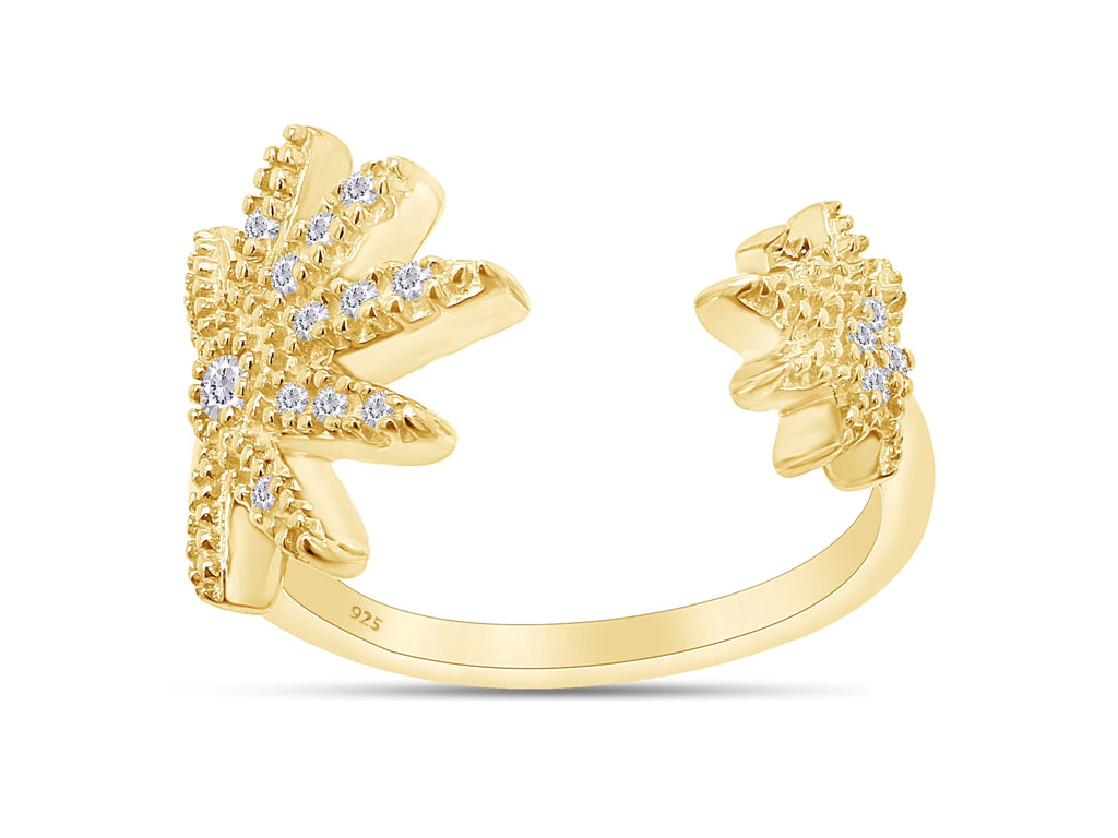 14K Yellow Gold Plated 925 Sterling Silver Diamond Toe Ring M425