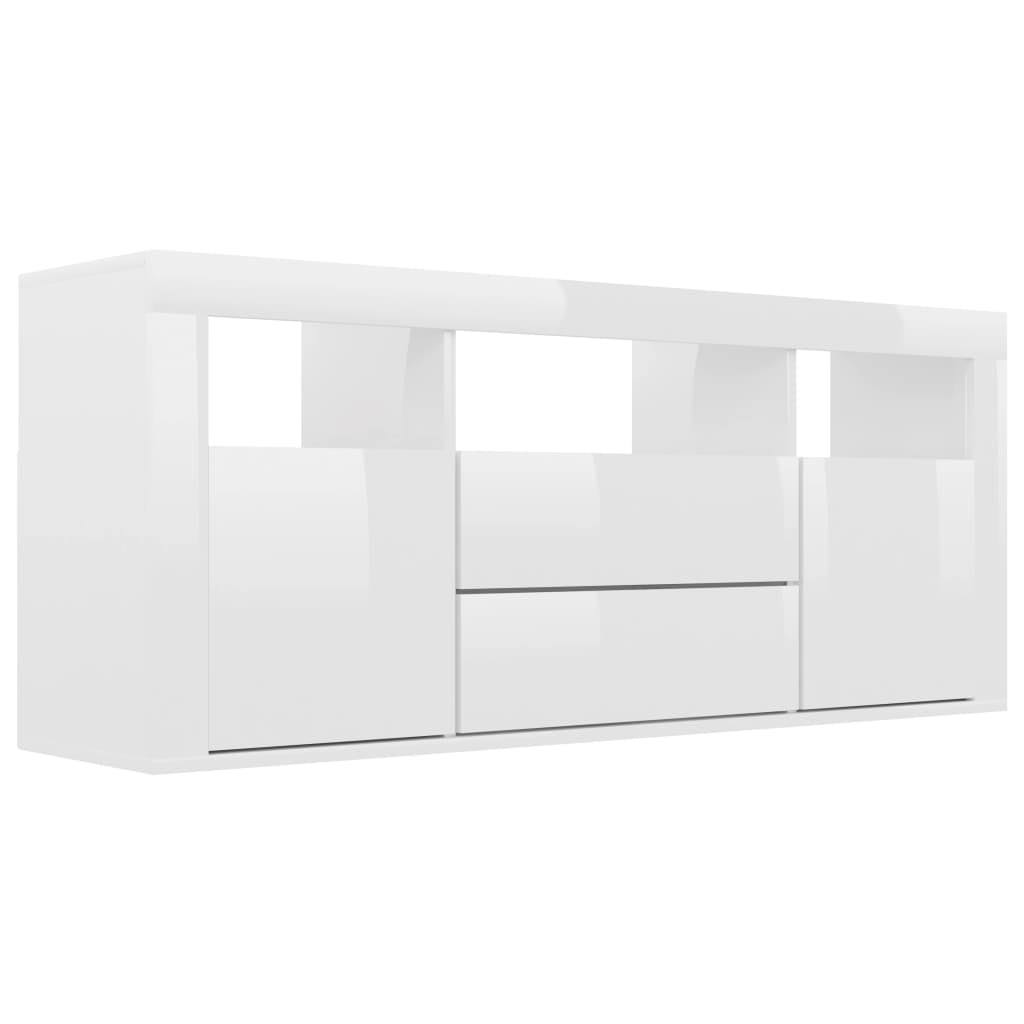 High Gloss White TV Cabinet Chipboard Q90713