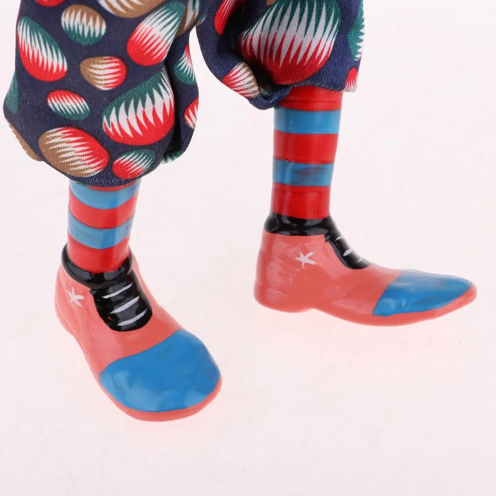 Porcelain Doll Collectibles, Hanging Foot Clown Marionette Puppet Toy, Desktop Decor Ornaments A1930