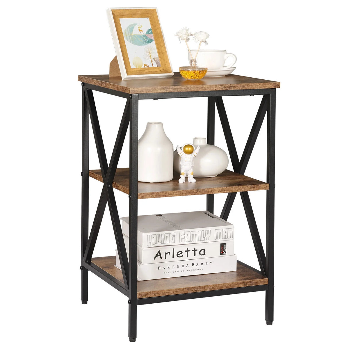 X-shaped Legs 3-Tier Side Table Y90323