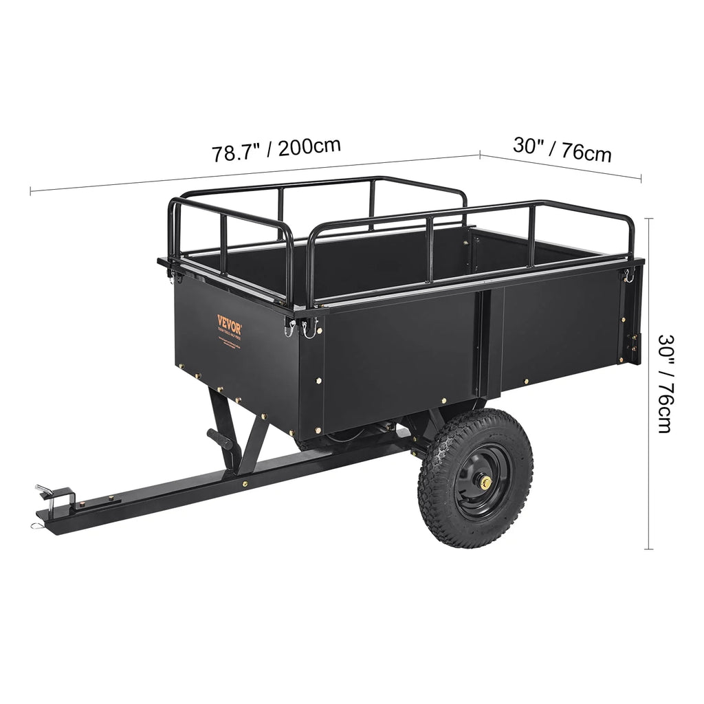 750 lbs 15 Cu. Ft Steel Utility Trailer with Removable Sides Q475