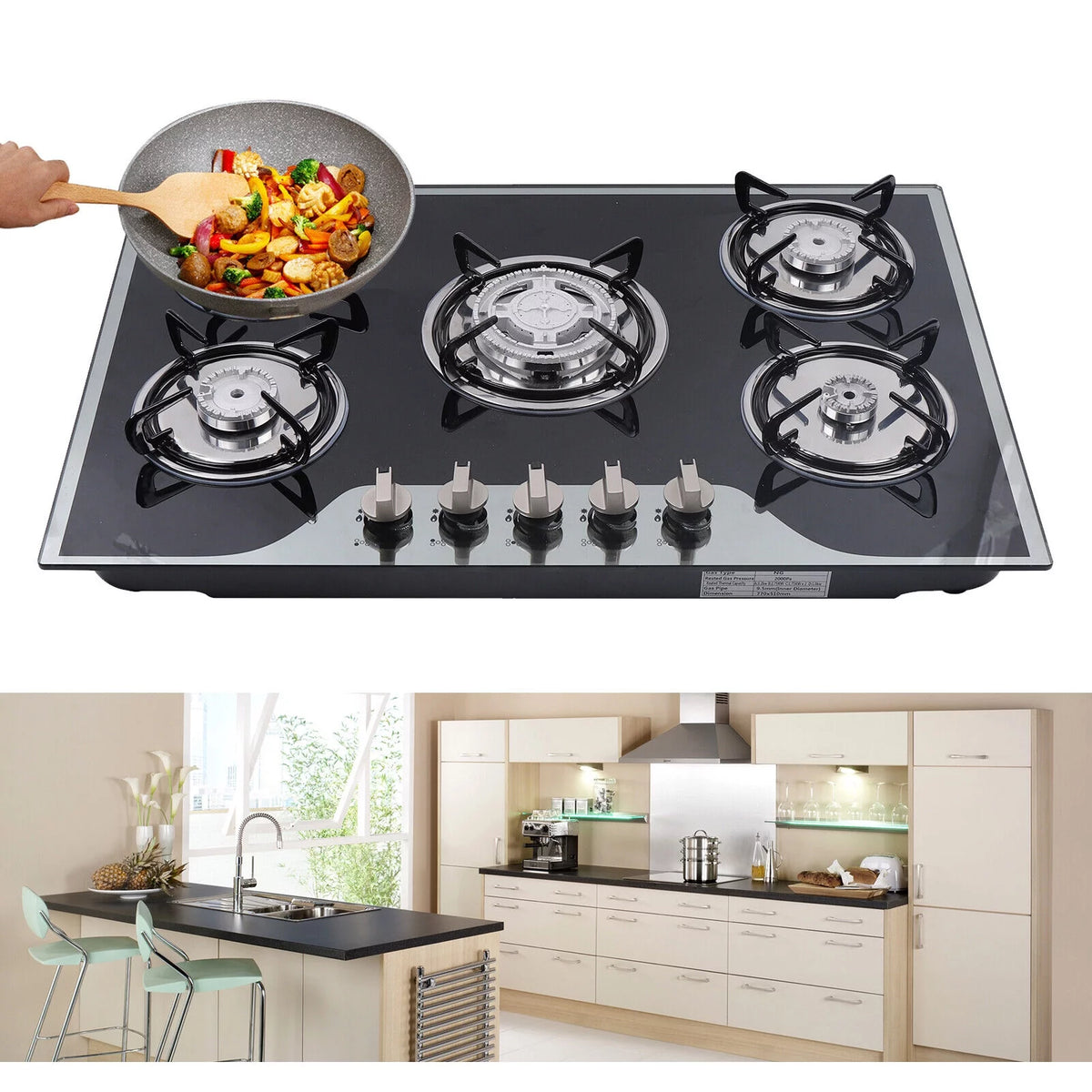 30" Stainless Steel 5 Burner Gas Cooktop R810