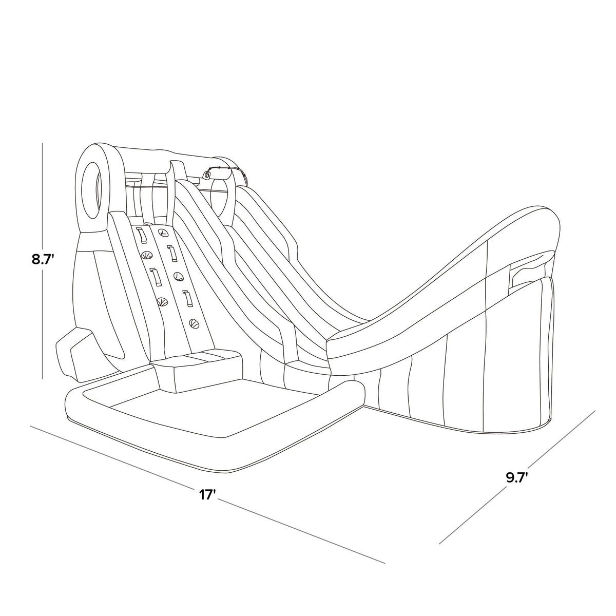 17' Inflatable Water Slide F882