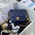 Navy Blue Mini Flap Bag with Top Handle T492931