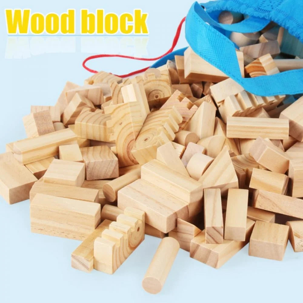 162Pcs Wooden Building Blocks Set L76851