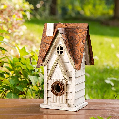 Hanging Distressed Wooden Birdhouse Q57452