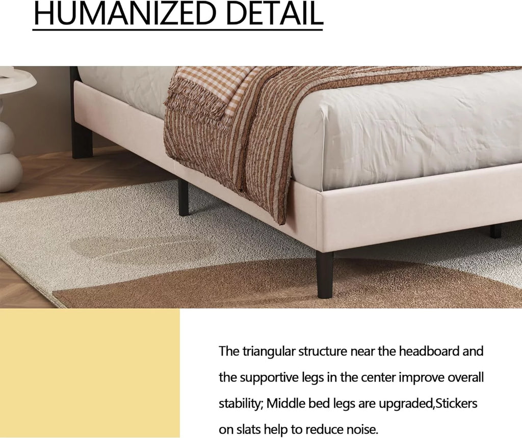 Pink Velvet Upholstered Platform Bed Frame Twin Size Z5784