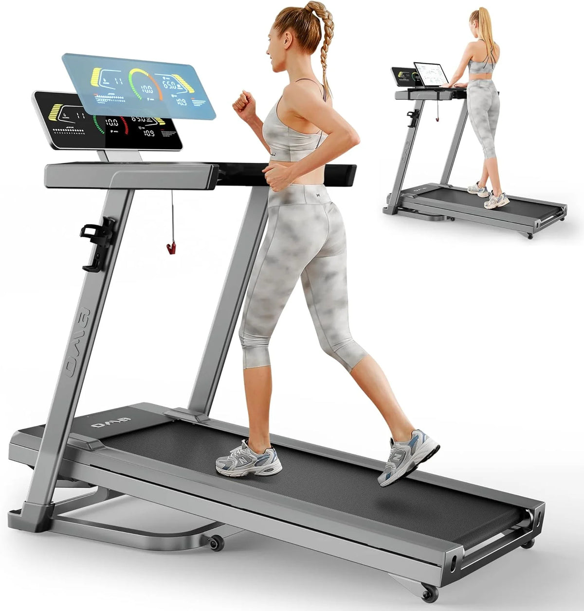 Foldable Electric Treadmill with 2.5 HP and 3-level Incline P748