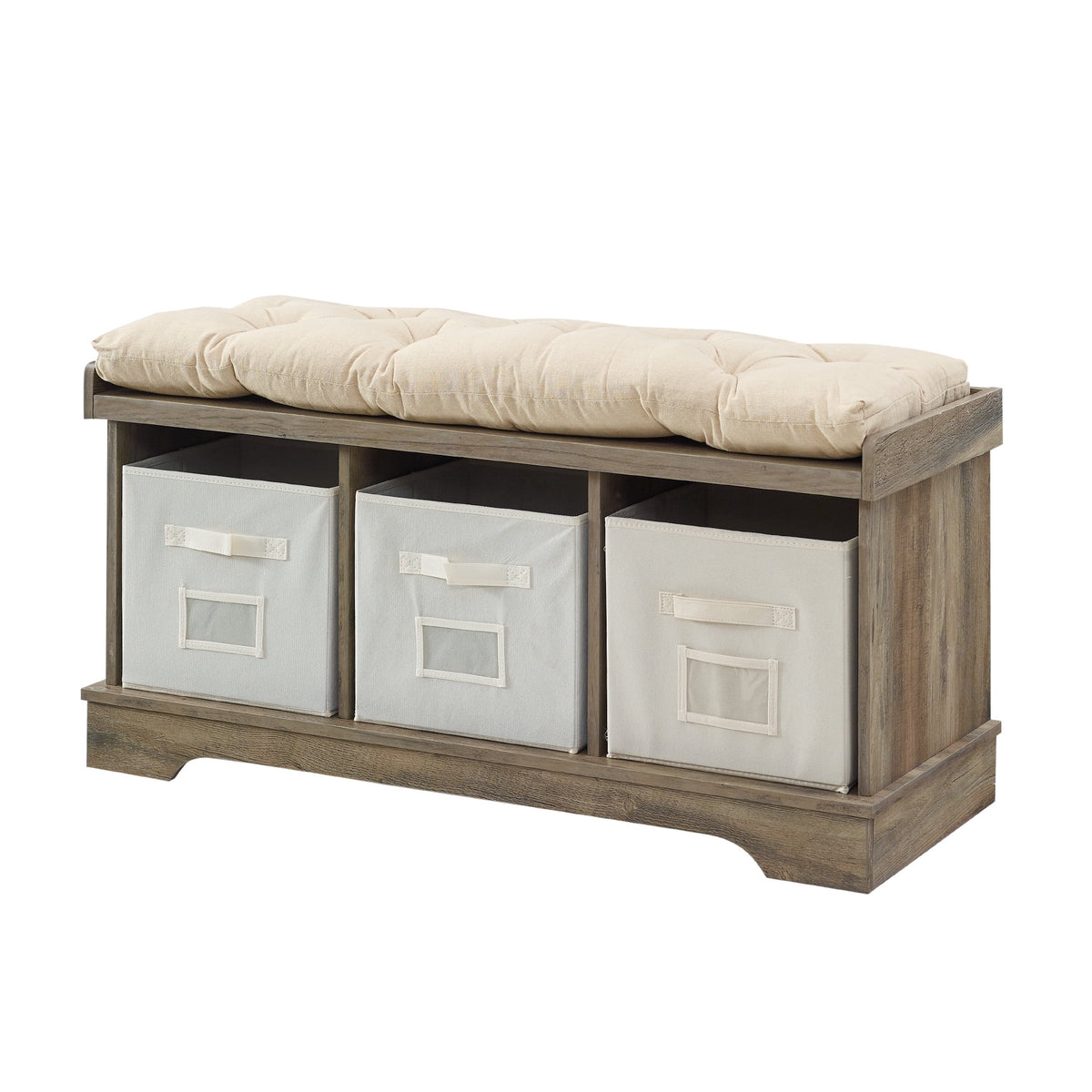 Grey Wash Tufted Storage Bench Y9933
