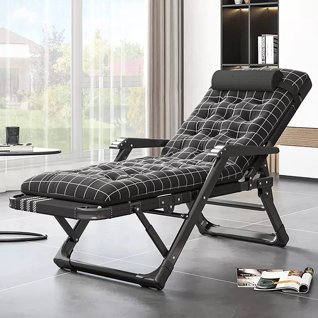 Folding Adjustable 5-Position Outdoor Chaise Lounge Chair with Headrest M104