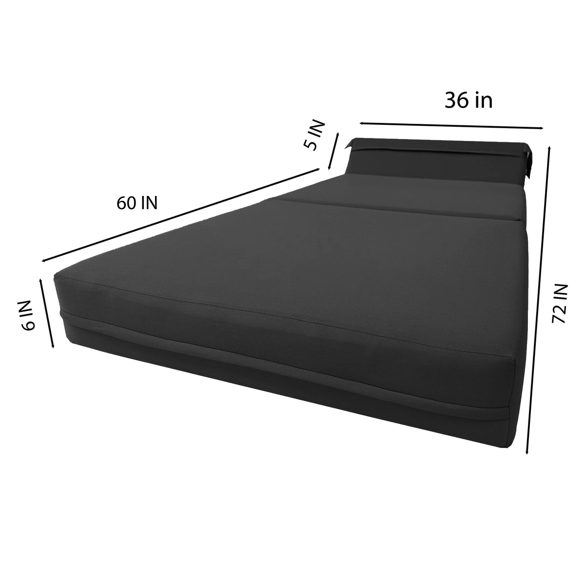 Black Folding Sleeper Chair Foam Bed N635550