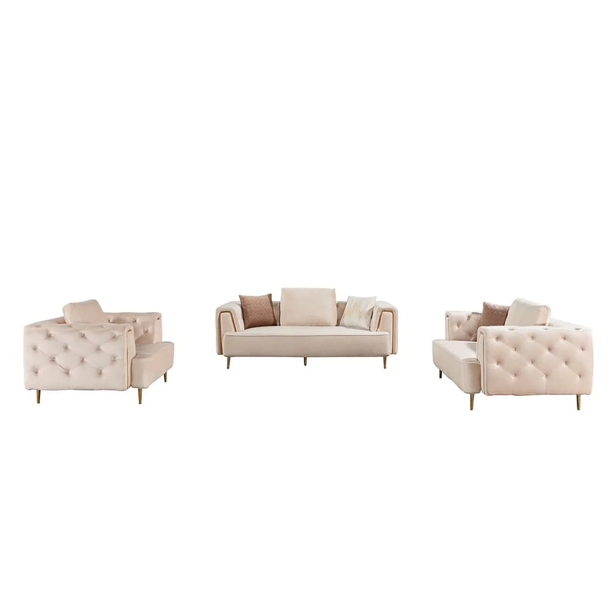 Cream Velvet Sofa C51718