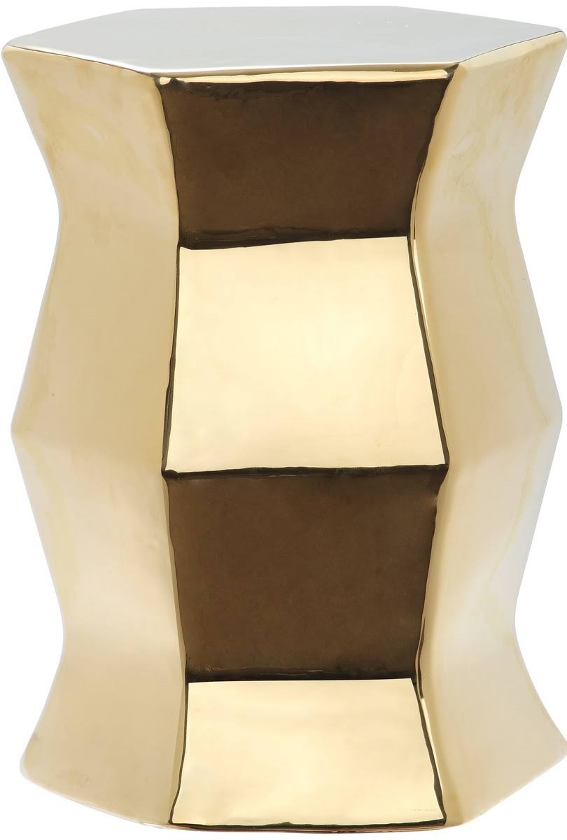 Gold Hexagon Garden Stool T702